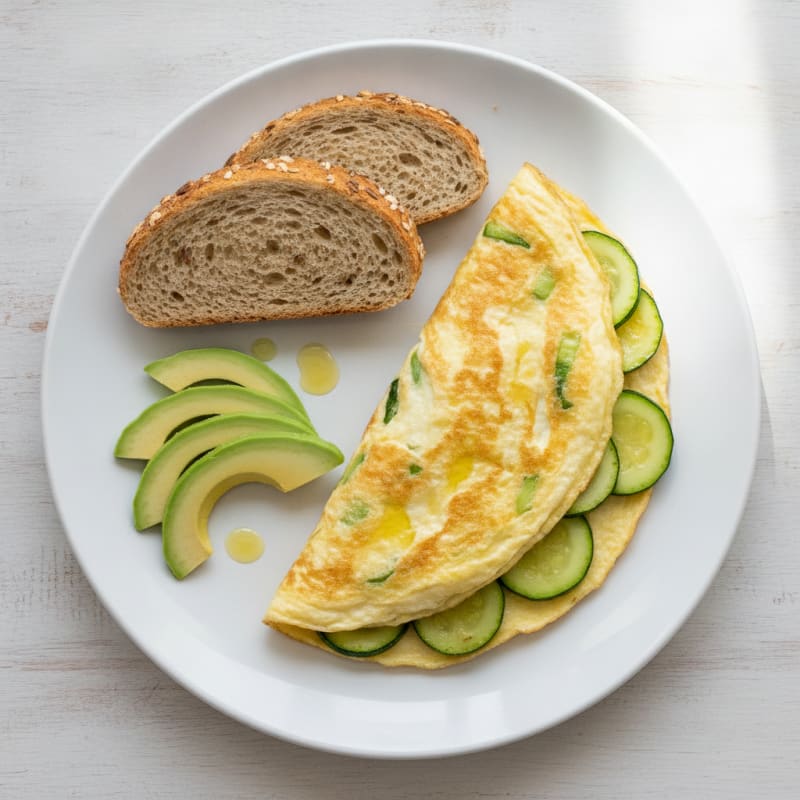 Egg White Omelet with Avocado and Whole-Grain Bread