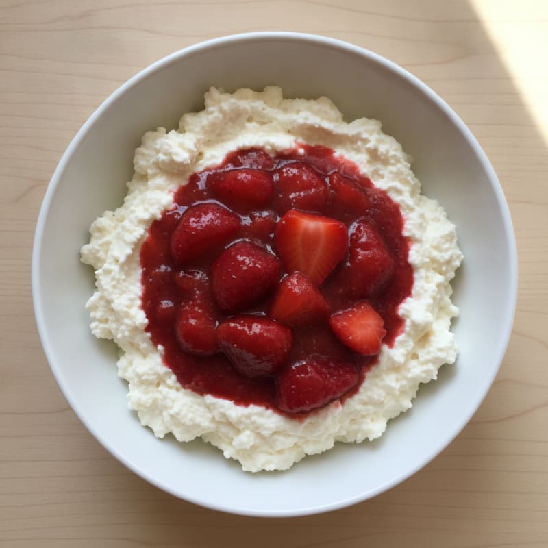 Cottage Cheese Protein Pudding with Berry Compote