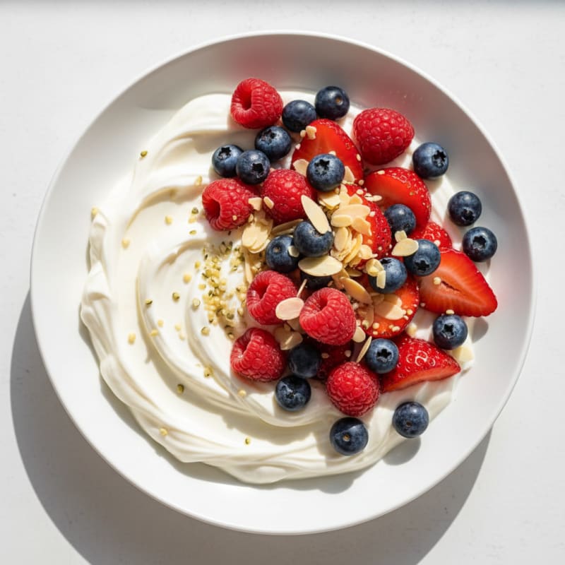 Silky Greek Yogurt Protein Bowl with Mixed Berries