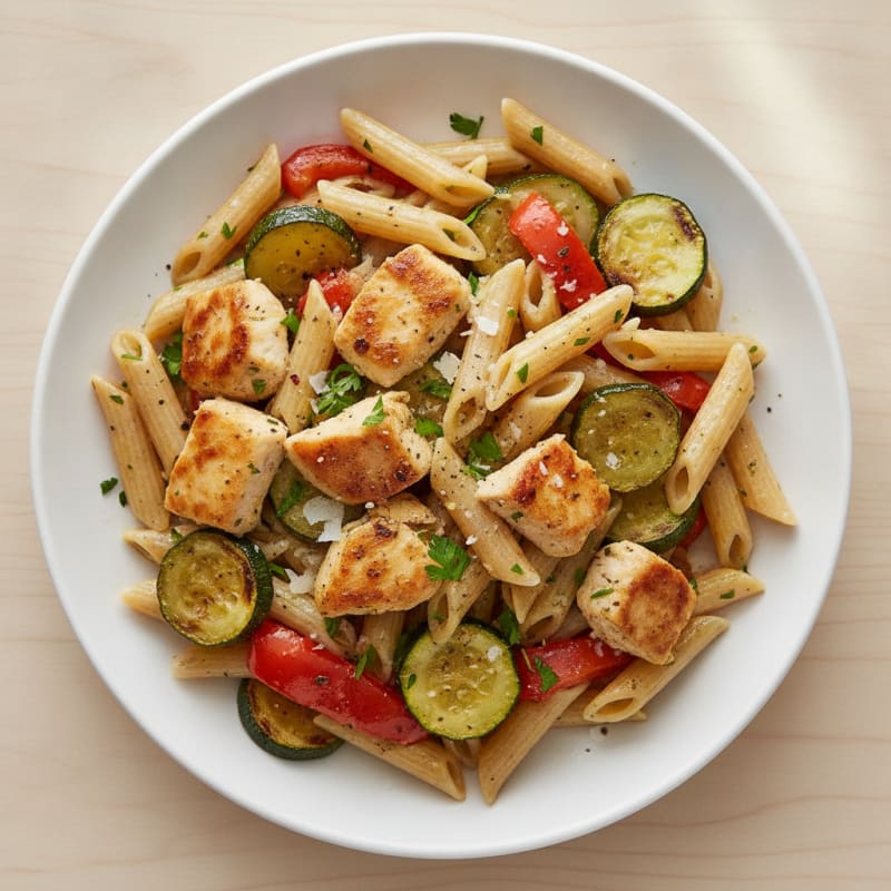 Lemon-Herb Chicken Pasta with Roasted Vegetables