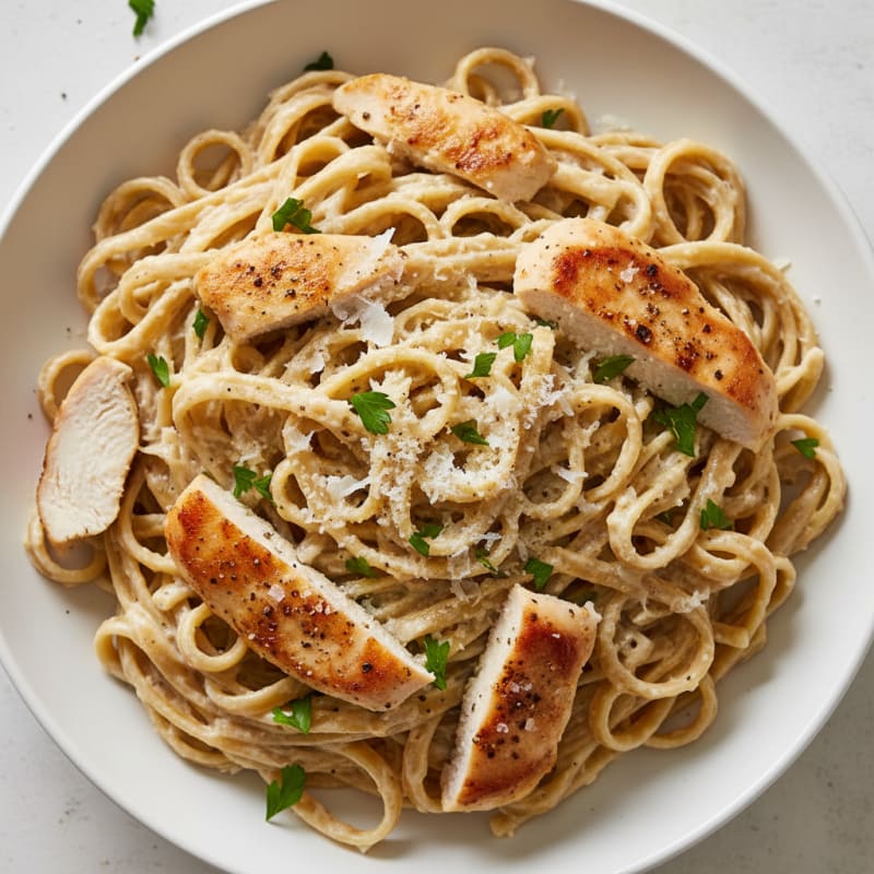 Garlic Parmesan Chicken Alfredo Pasta