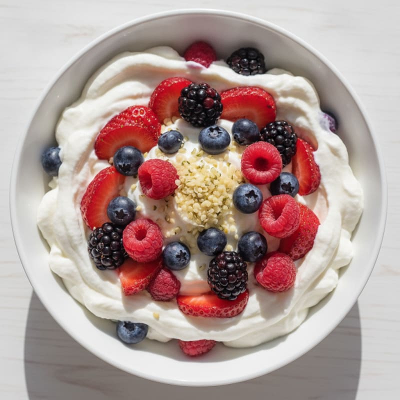 Greek Yogurt Protein Parfait with Mixed Berries