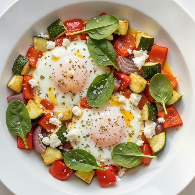 Baked Eggs with Roasted Vegetables