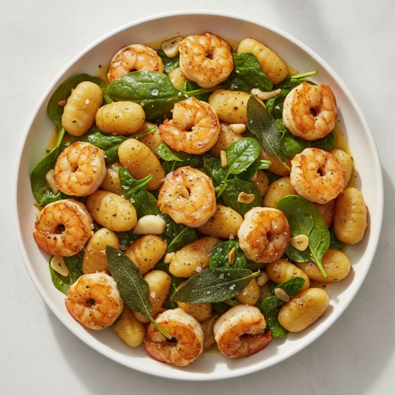 Pan-Seared Shrimp with Sage Gnocchi