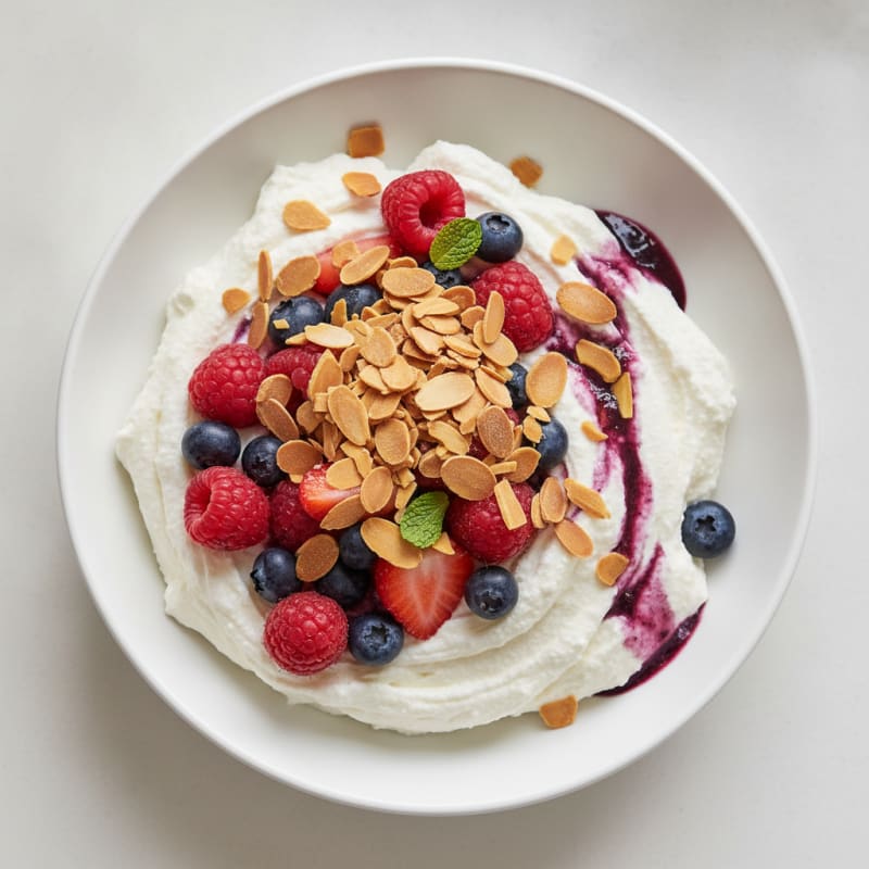 Greek Yogurt Protein Mousse with Mixed Berries