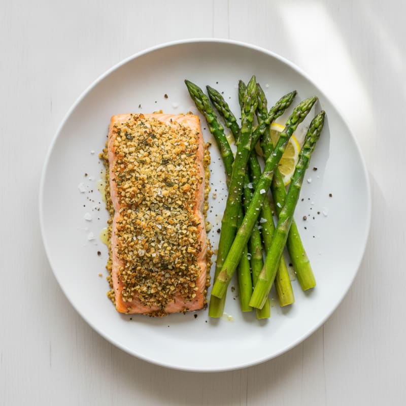Herb-Crusted Salmon with Roasted Asparagus