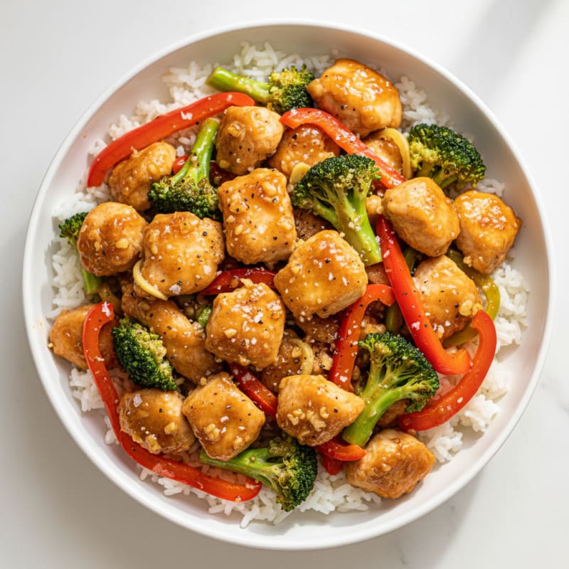 Crispy Honey-Garlic Chicken Stir-Fry