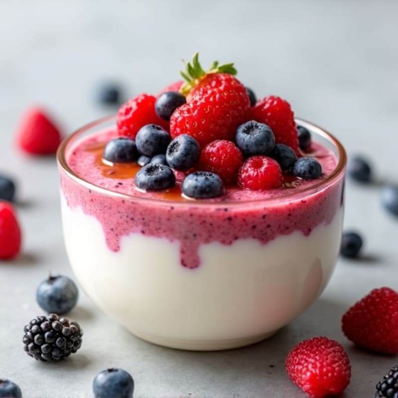 Silky Greek Yogurt Protein Pudding with Fresh Berries