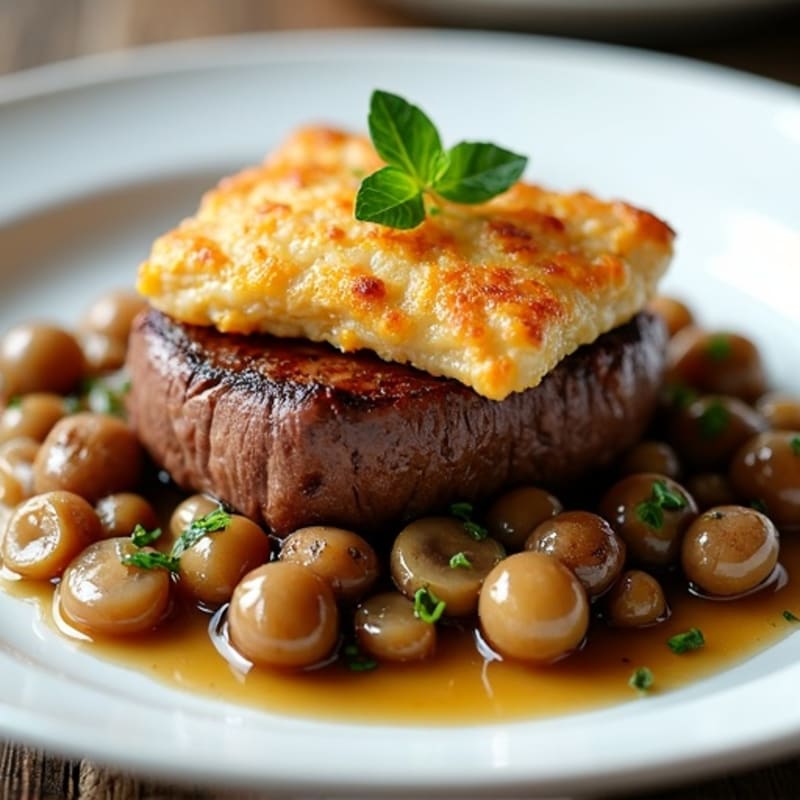 Lean Beef Tenderloin with Savory Mushroom Duxelles and Crispy Phyllo