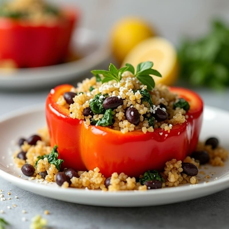 Baked Zesty Quinoa Stuffed Peppers