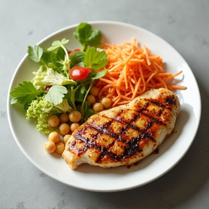 Grilled Chicken Breast with Crunchy Cabbage Slaw