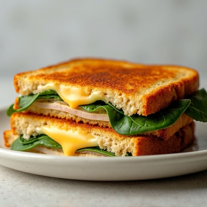 Crispy Whole Wheat Turkey and Spinach Grilled Cheese