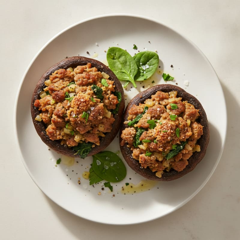 Sausage and Herb Stuffed Portobello Mushrooms