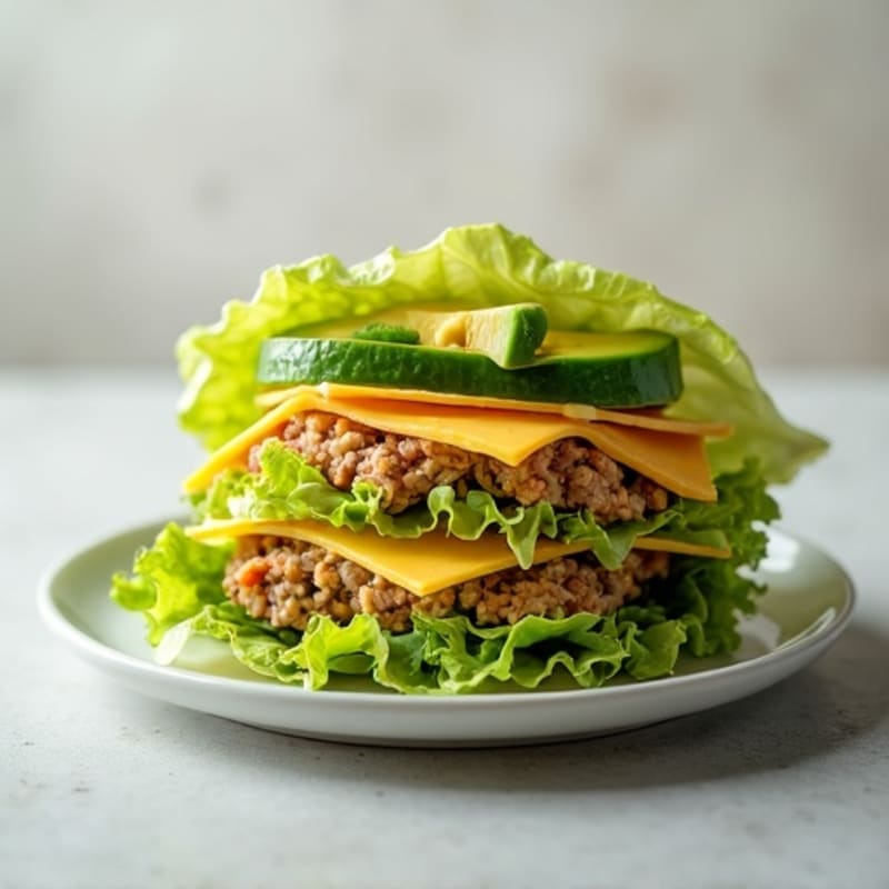 Lean Turkey Lettuce Wrap Stack with Special Sauce