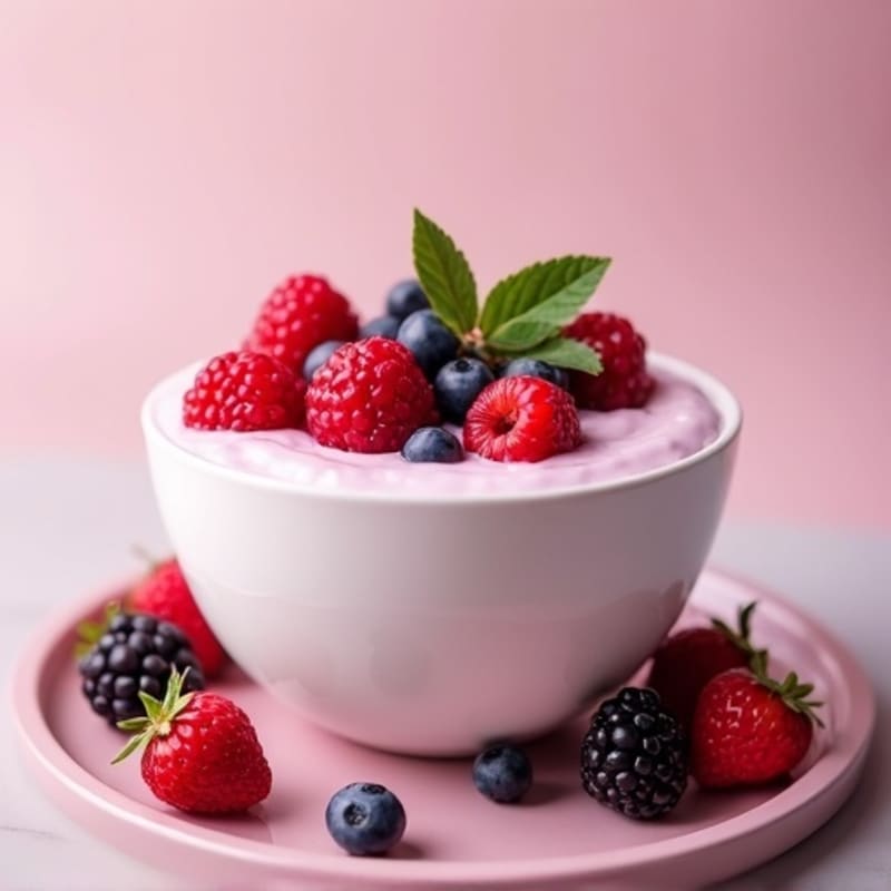 Silky Protein Yogurt with Mixed Berries
