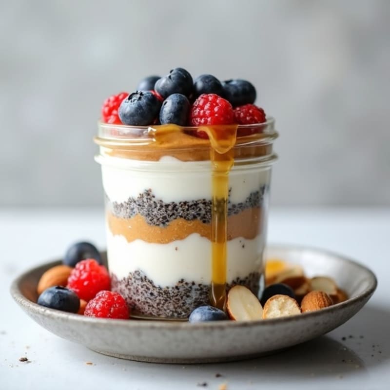 Creamy Greek Yogurt Parfait with Chia Seeds and Almond Butter