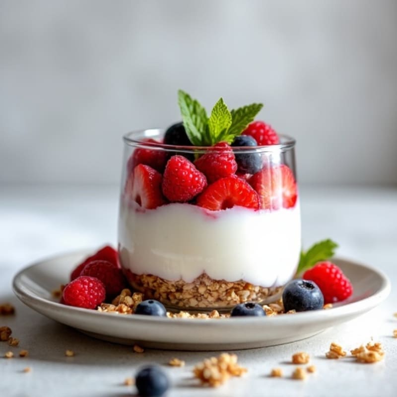 High-Protein Yogurt Parfait with Mixed Berries