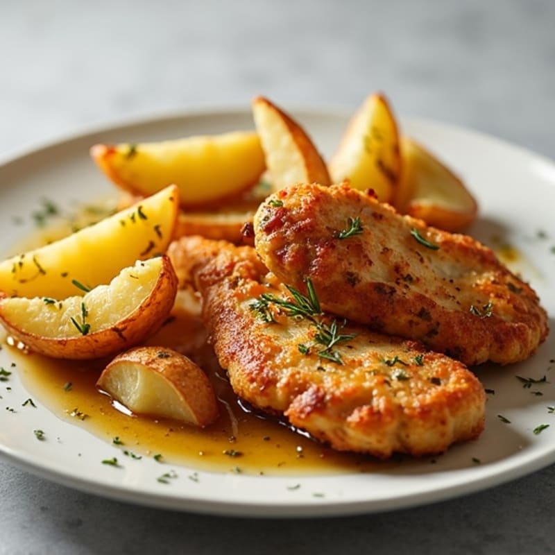 Herb-Roasted Chicken Tenders with Crispy Potato Wedges