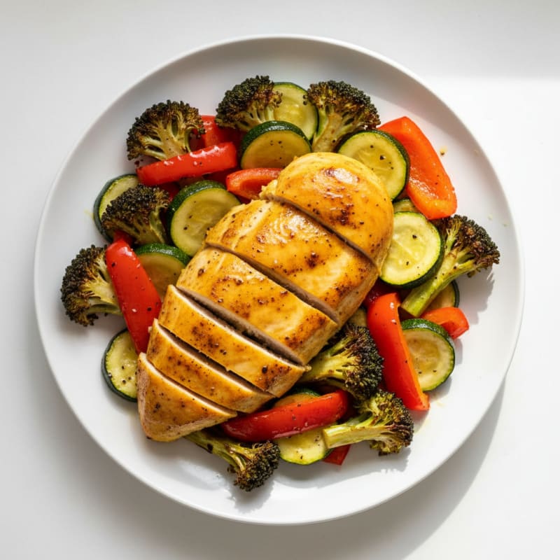 Golden Roasted Chicken and Crispy Vegetables