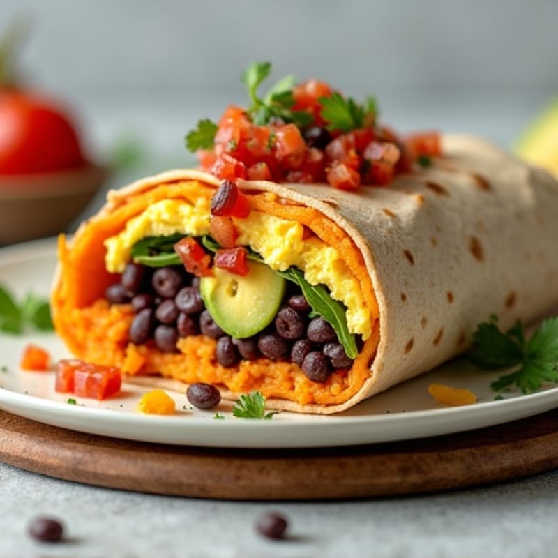 Protein-Packed Sweet Potato Black Bean Breakfast Burrito