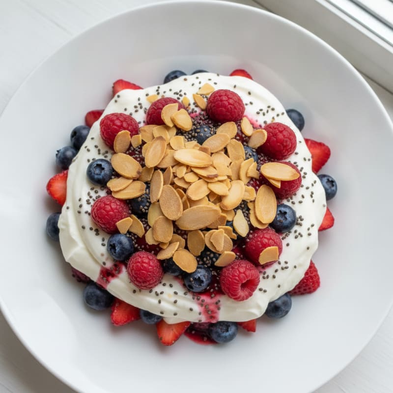 Greek Yogurt Protein Parfait with Mixed Berries