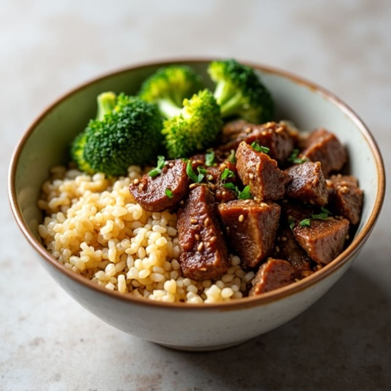Ginger-Garlic Beef and Broccoli Rice Bowl
