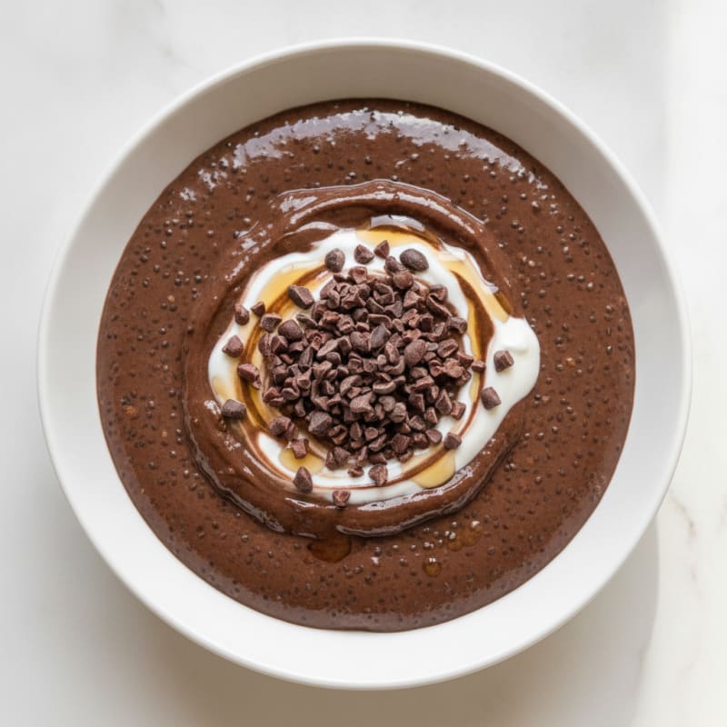 Silky Chocolate Protein Pudding with Chia Seeds
