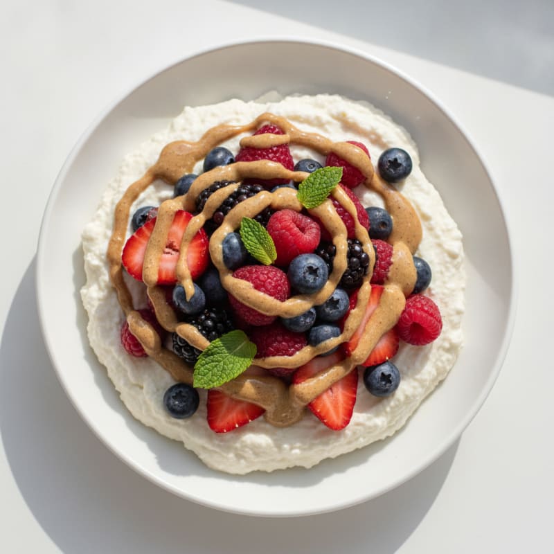 Silky Greek Yogurt Protein Mousse with Berries