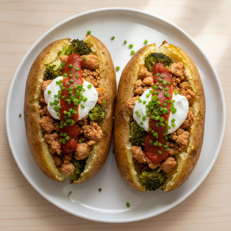 Loaded Baked Potatoes with Savory Toppings