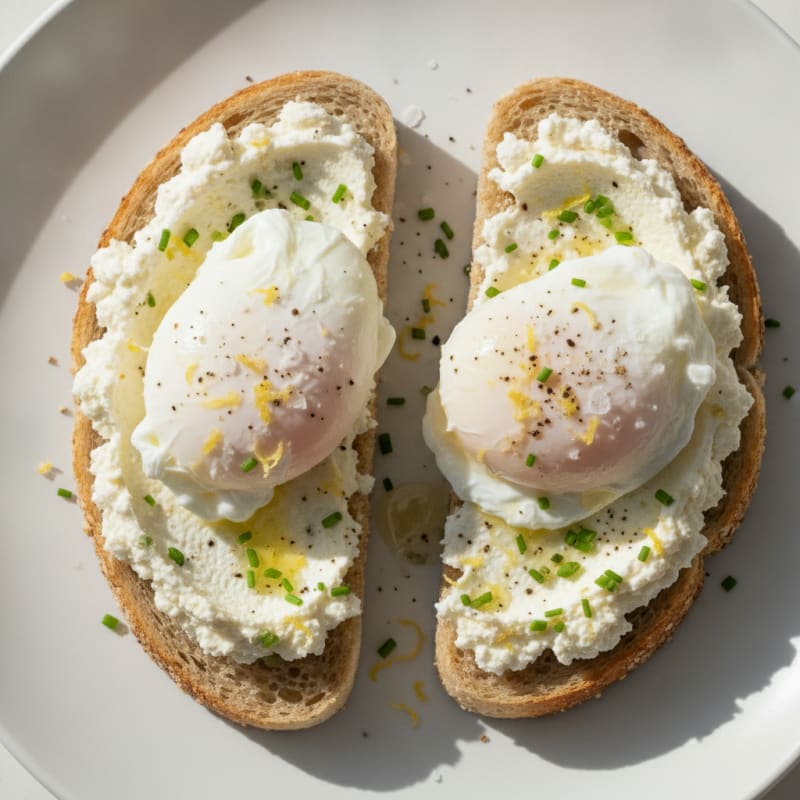 Poached Eggs with Ricotta Toast