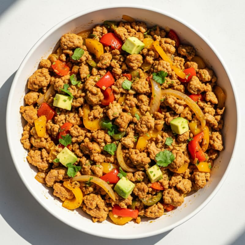 Zesty Ground Turkey and Bell Pepper Skillet