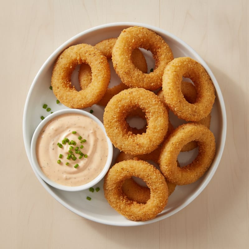 Beer-Battered Onion Rings with Zesty Dip