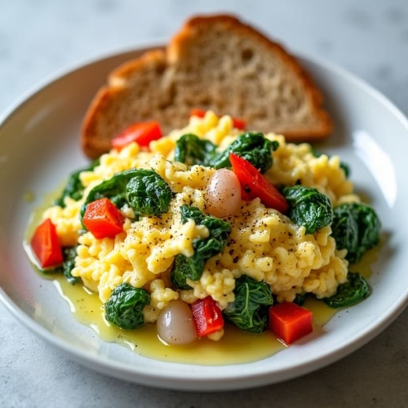 Fluffy Egg White and Spinach Scramble
