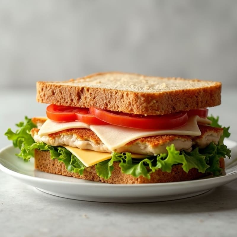 Lean Deli Turkey Sandwich with Crisp Lettuce and Tomato