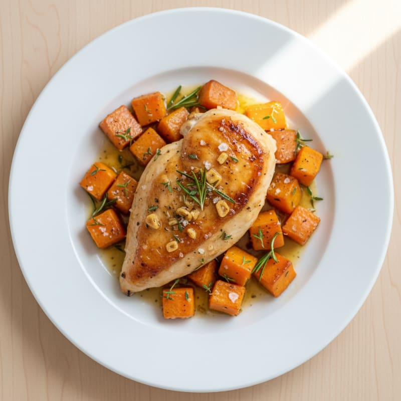 Garlic Herb Roasted Chicken with Root Vegetables