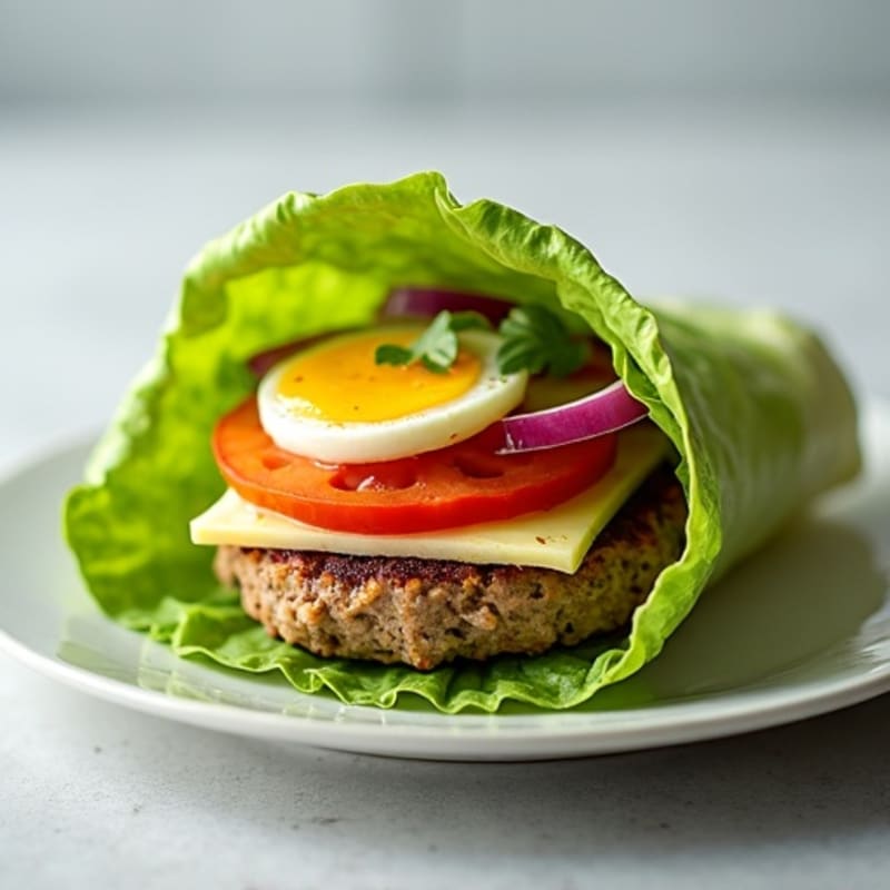 Lean Turkey Burger with Crisp Lettuce Wrap