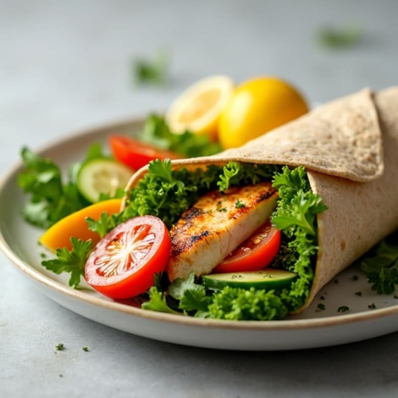 Lemon-Herb Grilled Chicken Wrap with Fresh Greens