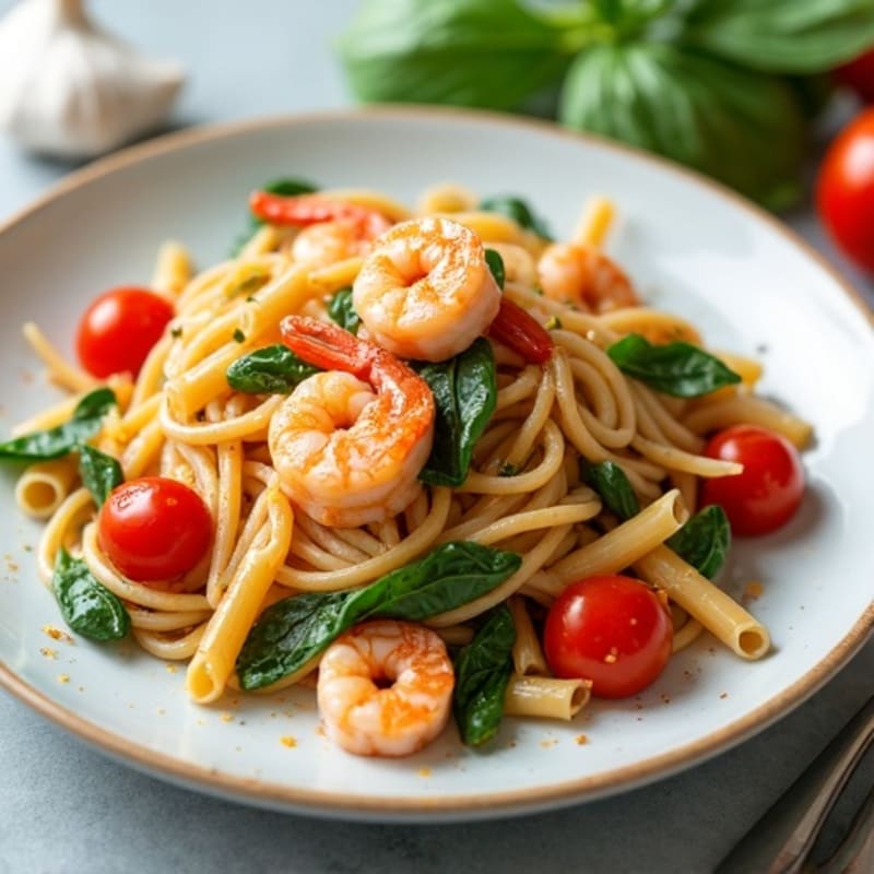 Lighter Creamy Cajun Shrimp Pasta