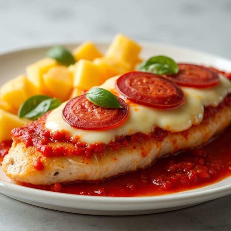 Cheesy Pepperoni Stuffed Chicken Breast with Marinara