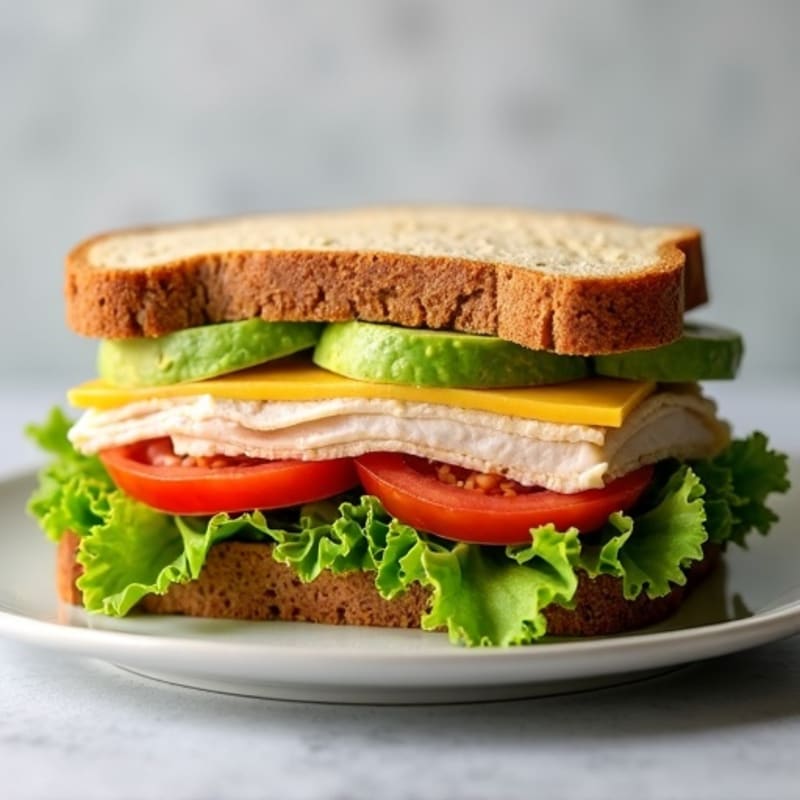 Healthy Turkey Club Sandwich with Fresh Greens