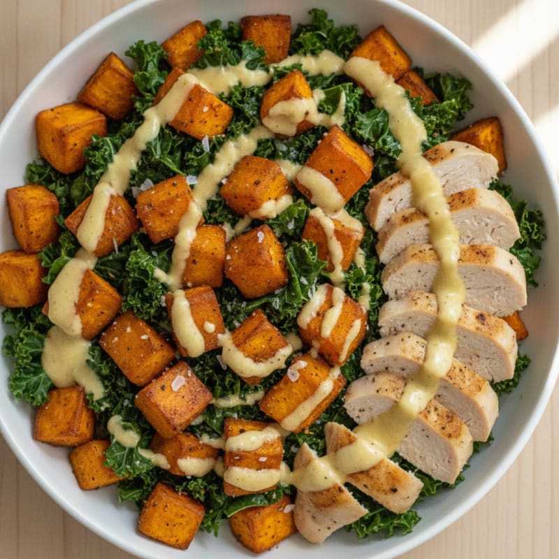 Roasted Sweet Potato and Kale Bowl