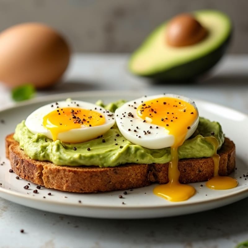 Creamy Avocado Toast with Soft-Boiled Eggs