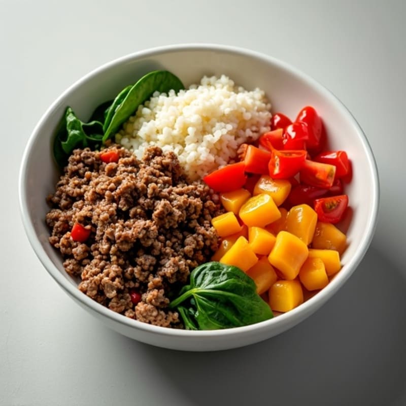 Seasoned Ground Beef Bowl with Special Sauce