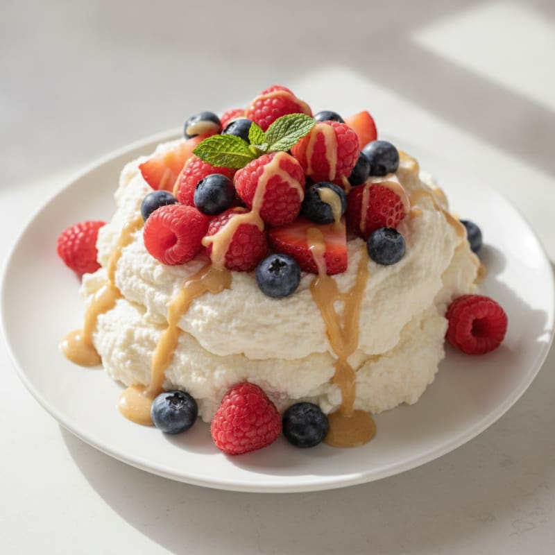 Creamy Greek Yogurt Protein Mousse with Mixed Berries