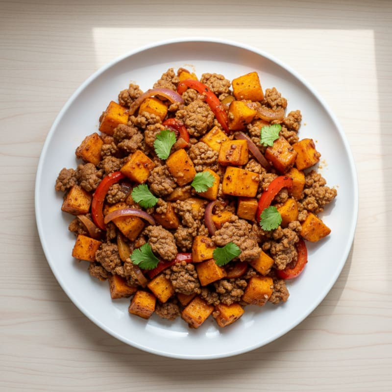 Sweet Potato and Beef Taco Skillet