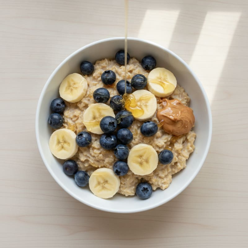 Banana Blueberry Protein Oatmeal with Egg Whites