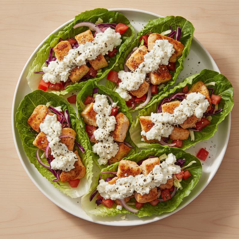 Chicken Feta Lettuce Wraps