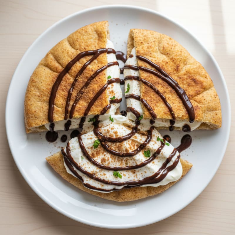 Protein Pitta with Greek Yogurt and Cocoa Drizzle
