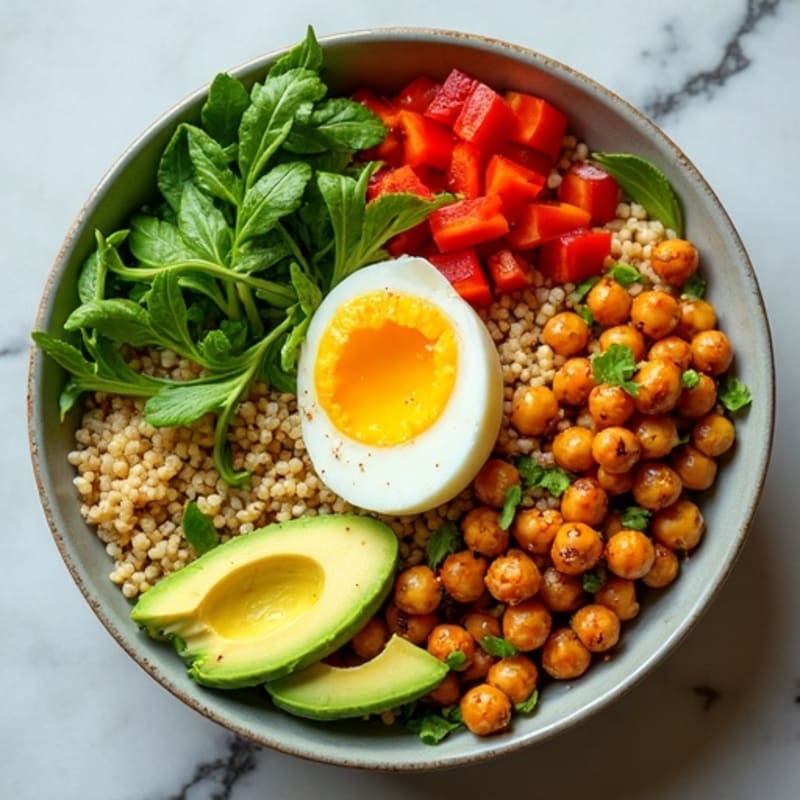 Crispy Roasted Chickpea Power Bowl with Fresh Greens