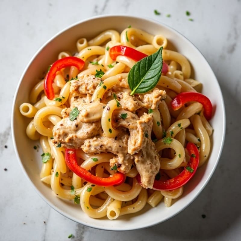 Creamy Spicy Chicken and Bell Pepper Pasta